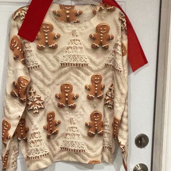 Brand new Holiday Sweater. Gingerbread dad people galore so cute. Size XL - Picture 2 of 7